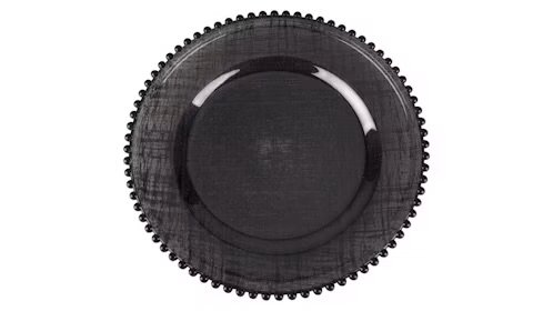 Black Cross - Stitch Glass Charger