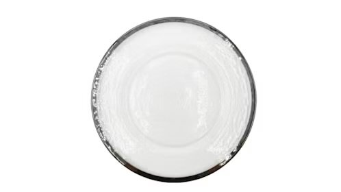 Silver Rimmed Glass Charger