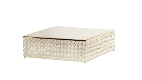 Gold Square Rhinestone Cake Stand