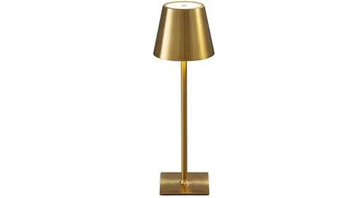 Gold Metal Table Lamp 15"H