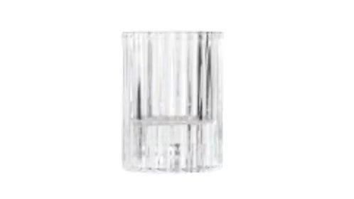 Clear Ribbed Candleholder