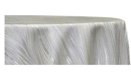120" Round Allure Jacquard - Ivory Linen