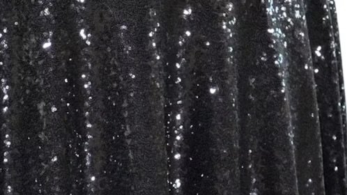 90*132" Black Taffeta Sequins