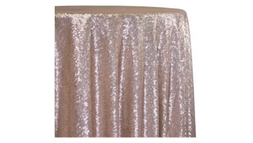 Round Blush Glitz Sequins Linen