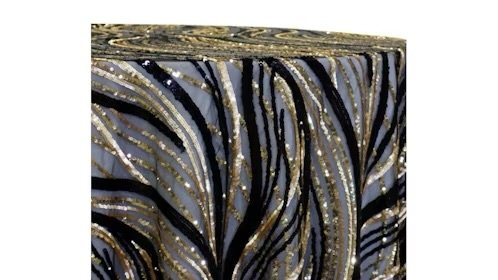Skyfall Black/Gold 120" sequins